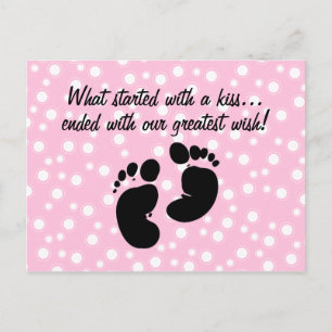 Started With A Kiss Wish Pink Custom Announcement Postcard