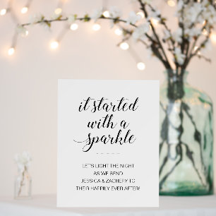 Started With A Sparkle Wedding Sparkler Send-off Foam Board