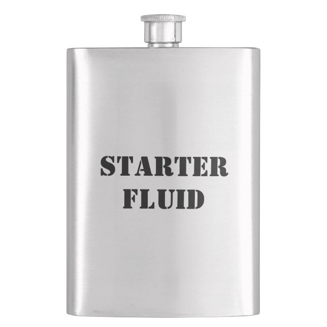 Starter Fluid Funny Typography   Shot Glass Flask (Front)