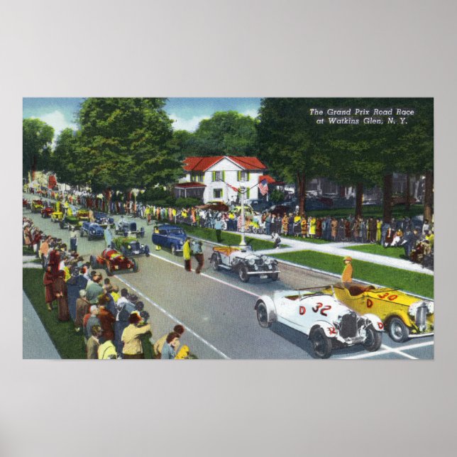 Starting Line at the Grand Prix Auto Race Poster (Front)