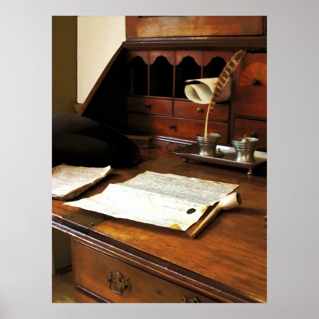 STARTING UNDER $20 - Quill, Papers and Pipe Poster (Front)