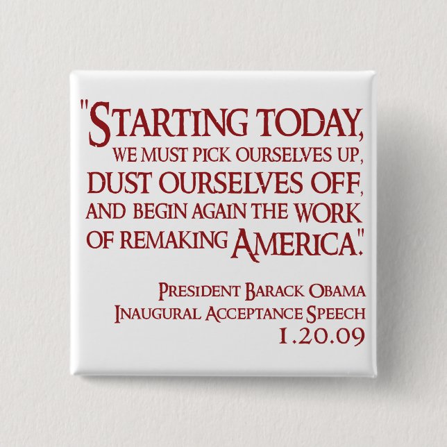 StartingTodayRed Pinback Button (Front)