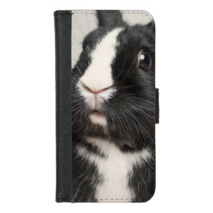 Startled Black and White Bunny Rabbit iPhone 8/7 Wallet Case