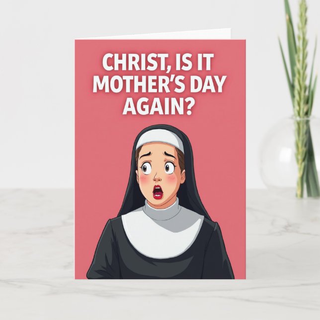 Startled Nun Mothers Day Card (Front)
