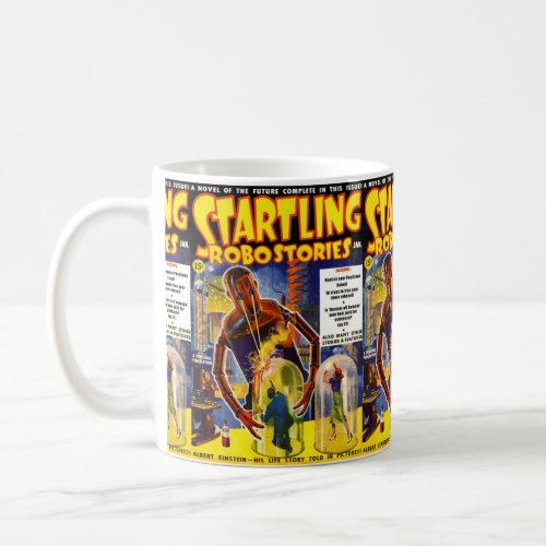 Startling Stories for Robots  Parody Retro Art Coffee Mug