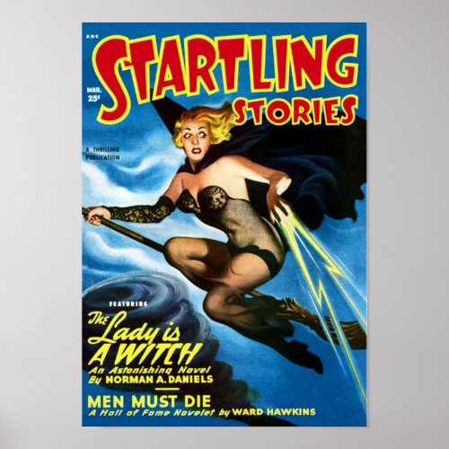 Startling Stories __ the Lady is a Witch Poster