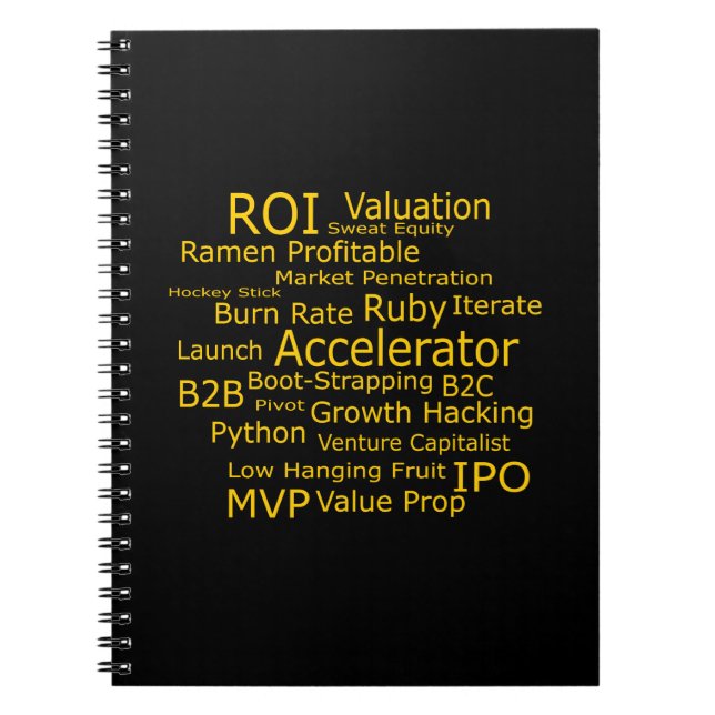 Startup Business Jargon Cloud Notebook (Front)