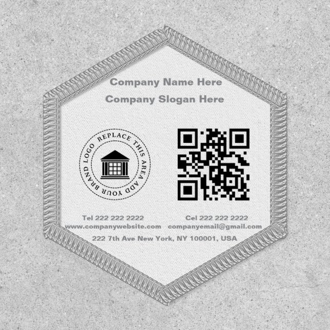 Startup Business Logo |  Name | Slogan | QR Code Patch (Front)