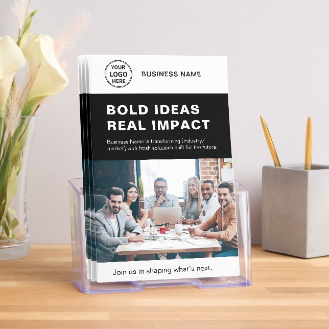 Startup Business Professional Custom Logo Bi-Fold Brochure (Insitu)