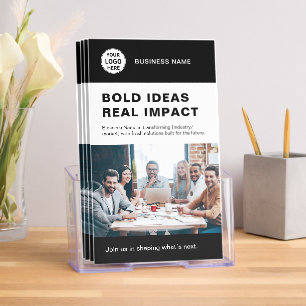 Startup Business Professional Logo Black Tri-Fold Brochure