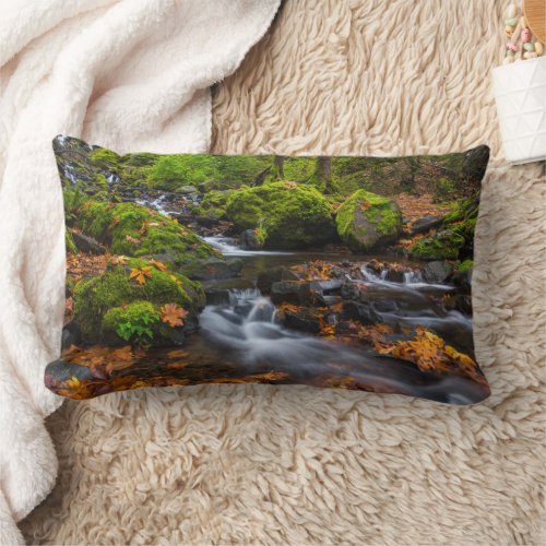 Starvation Creek Falls  Columbia Gorge Oregon Lumbar Pillow