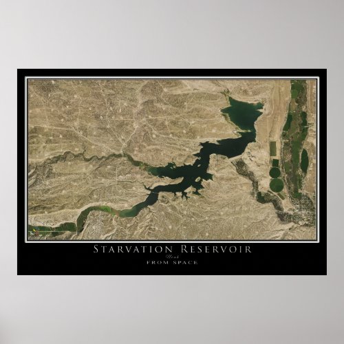 Starvation Reservoir Utah Satellite Poster Map