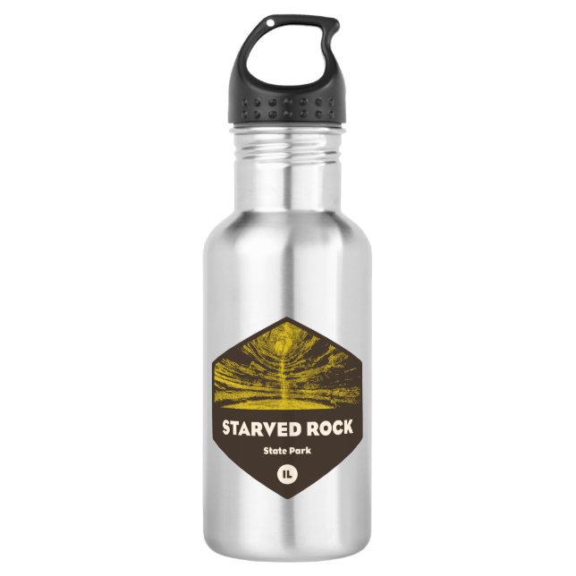 Starved Rock State Park Illinois Stainless Steel Water Bottle (Front)