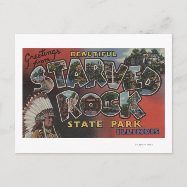 Starved Rock State Park - Large Letter Scenes Postcard (Front)
