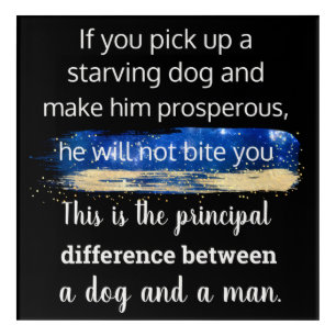 Starving dog quote by Mark Twain Acrylic Print