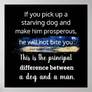 Starving dog quote by  Mark Twain