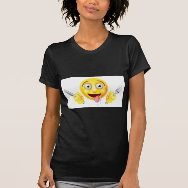 Starving Hungry Emoticon Emoji T-Shirt (Front)