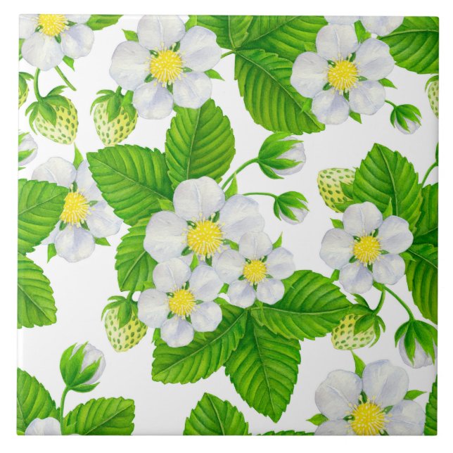 Starwberry garden 2 ceramic tile (Front)