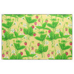 Starwberry garden on yellow fabric