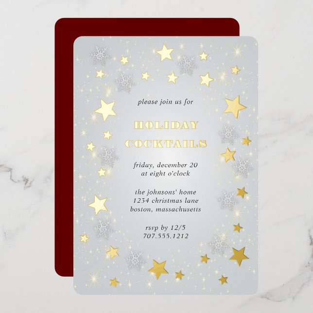 Stary Christmas Sky | Foil Invitation (Front/Back)