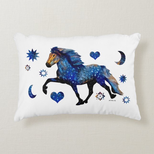 Stary Night Charismatic Tolting Icelandic horse Accent Pillow (Front)