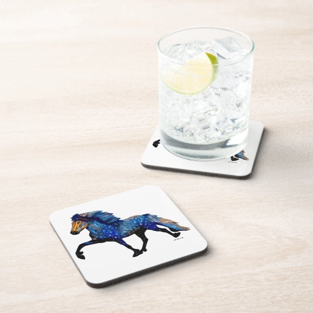 Stary Night Charismatic Tolting Icelandic horse Beverage Coaster (Right Side)