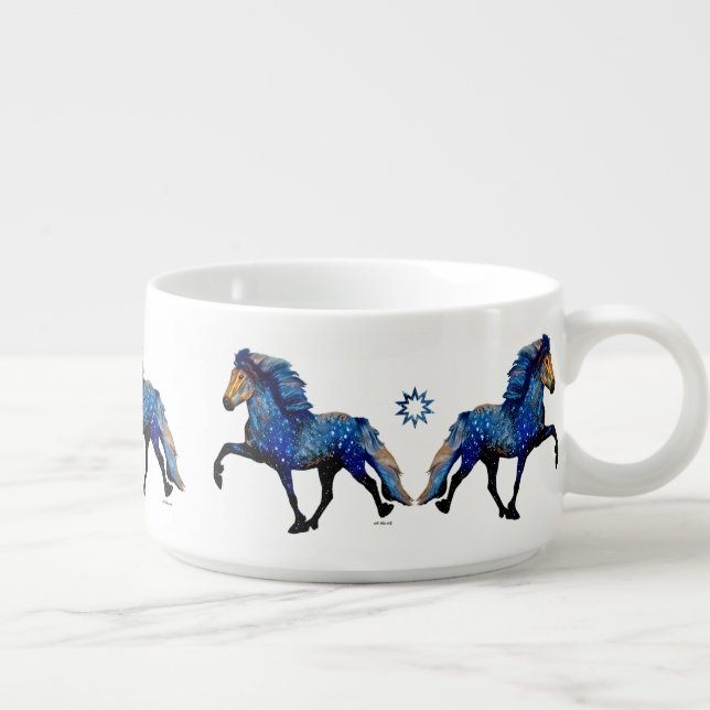 Stary Night Charismatic Tolting Icelandic horse Bowl (Left)