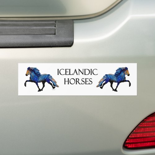 Stary Night Charismatic Tolting Icelandic horse Bumper Sticker