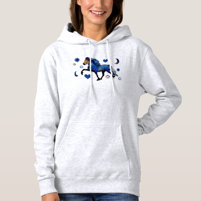 Stary Night Charismatic Tolting Icelandic horse Hoodie (Front)