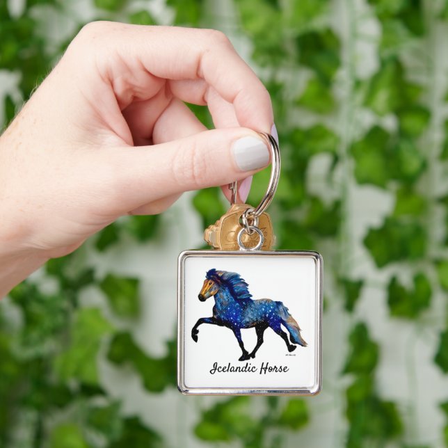 Stary Night Charismatic Tolting Icelandic horse Keychain (Hand)