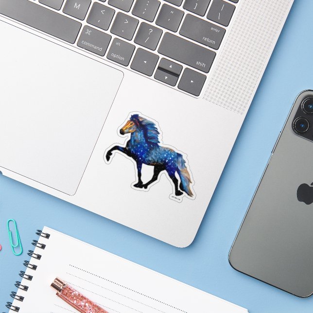Stary Night Charismatic Tolting Icelandic horse Sticker (Laptop w/ iPhone)