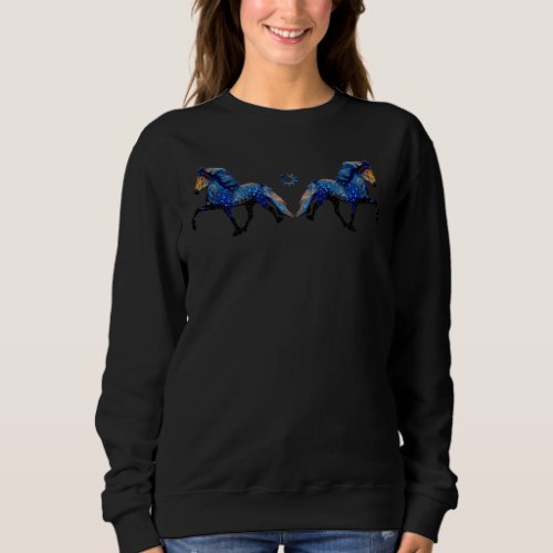 Stary Night Charismatic Tolting Icelandic horse Sweatshirt