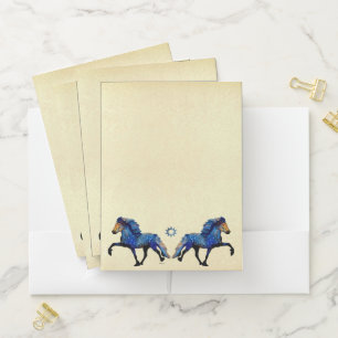 Stary Night Horse and stars Pocket Folder