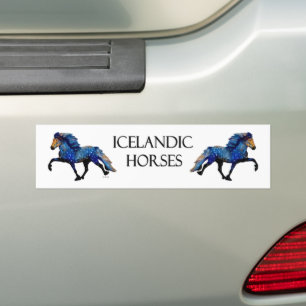 Stary Night Icelandic Horse Bumper Sticker