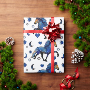 Stary Night Icelandic Horse Wrapping Paper