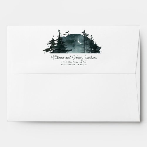 Stary Night Mountain Trees Adventure Themed Envelope