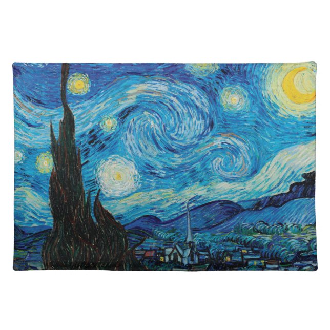 Stary night van gogh floral pattern  cloth placemat (Front)