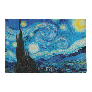 Stary night van gogh floral pattern Wrapping Paper Placemat