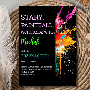 Stary, paintball, wchodzisz w to? zaproszenie  invitation