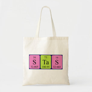 Stas periodic table name tote bag