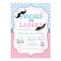 Stashes or Lashes Gender Reveal Card
