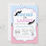 Stashes Or Lashes Gender Reveal Invitation at Zazzle