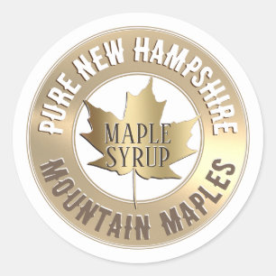 State and Business Name Gold Maple Leaf Mini Label