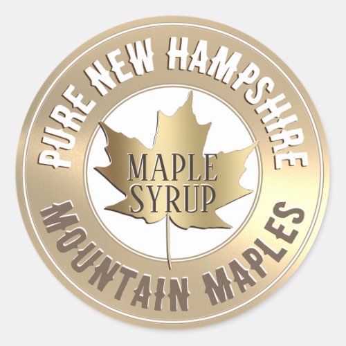State and Business Name Gold Maple Leaf Mini Label
