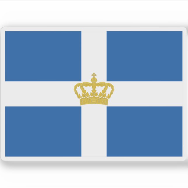 State and War flag of the Kingdom of Greece Sticker (Front)