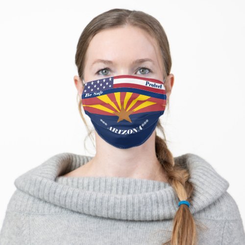 State Arizona Flag w Stars Stripes Adult Cloth Face Mask