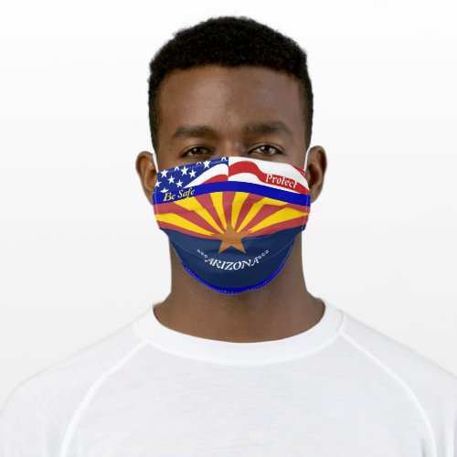 State Arizona Flag w Stars Stripes Adult Cloth Face Mask