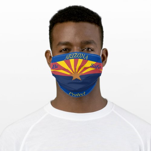 State Arizona on Blue Adult Cloth Face Mask