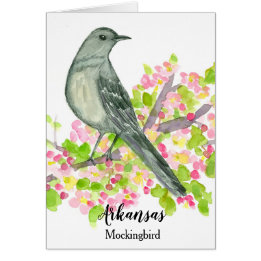 State Bird of Arkansas Mockingbird Blank Cards