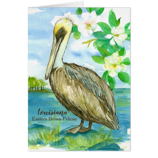 State Bird of Louisiana Pelican Blank Cards (Front)